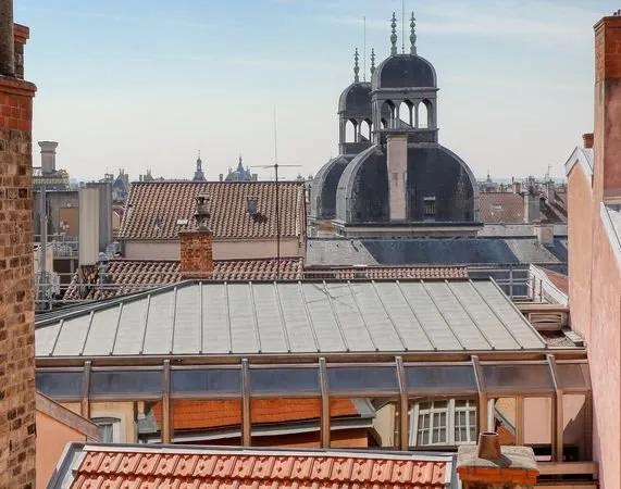 🌴 Lyon 1er - Vue imprenable sur les toits des Terreaux - studio plein de charme - à rénover