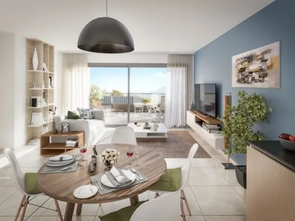 BRS :retour de lot grand 2 pièces de 46m² avec terrasse en interieur de résidence