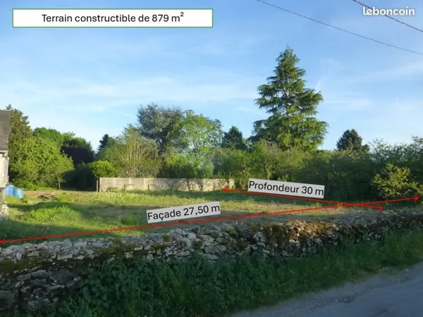 Terrain constructible 879 m² à Esvres