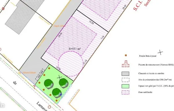 Terrain à bâtir 551 m² - Larnavey - Viabilisé - Assainissement collectif