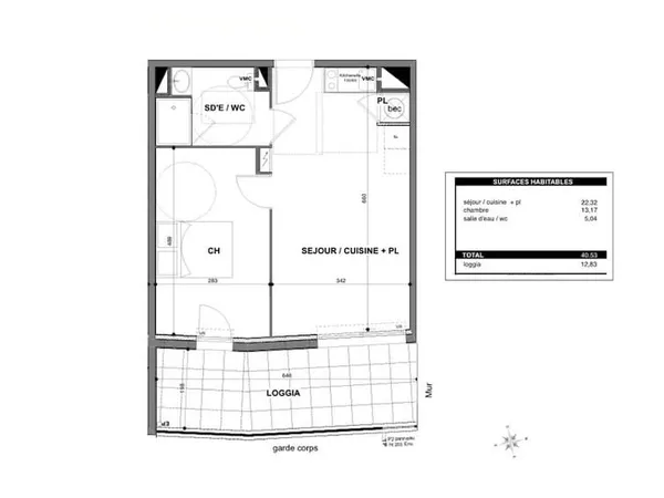 Appartement 2 pièces 41 m²