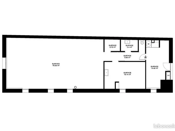 Local commercial 118m2 type loft - St Victor 13007