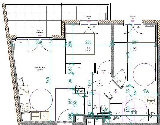 Appartement 3 pièces 54 m²