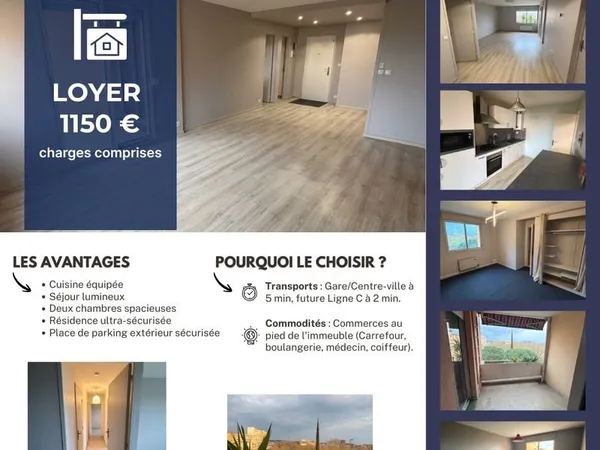 A louer T3 - 76m² avec Terrasse & Vue - Quartier Raison Toulouse Minimes