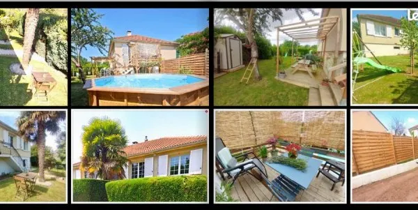 Maison 3 chambres et 1 petit studio piscine en bois