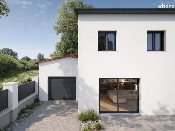 Maison neuve + terrain avec piscine