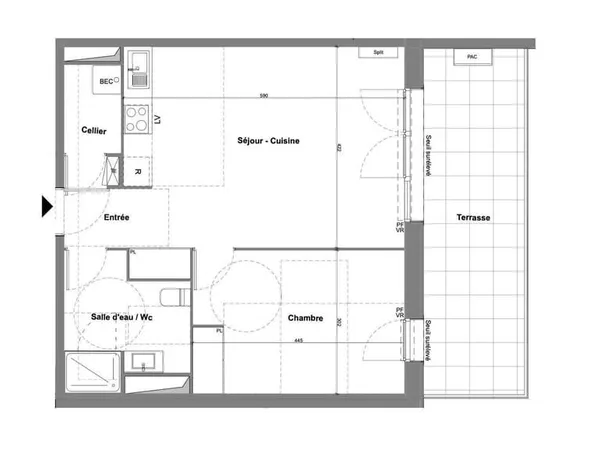 Appartement 2 pièces 50 m²