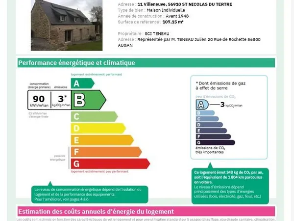 A louer maison 4 chambres DPE B