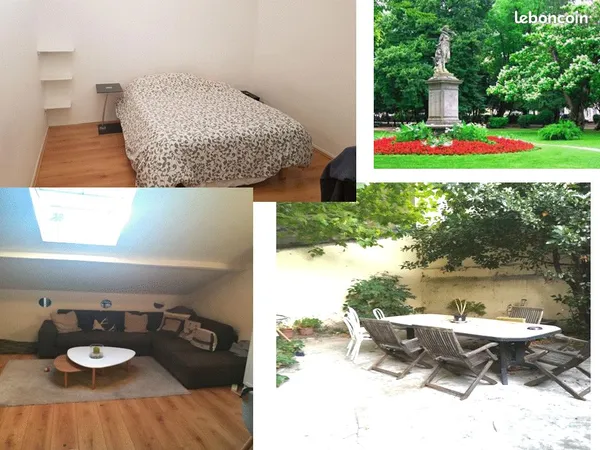 Grand et Beau T2 sous toit avec dressing et jardinet privatif