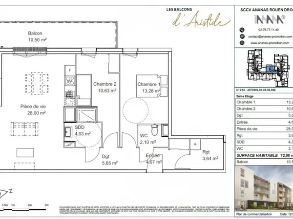 Appartement 3 pièces 72 m²