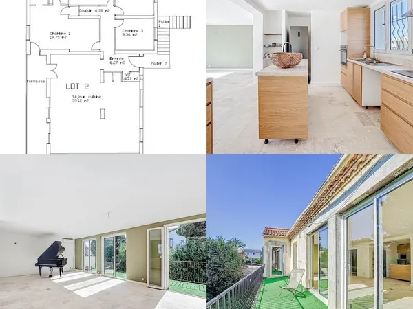 Montpellier - Maison 131 m² (R+1), terrasse, séjour 60 m², 3 ch., 4-5 possibles, aucun travaux