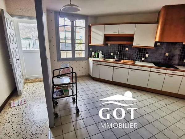Maison à vendre à Saint Hippolyte avec dépendances, appartement T2 et grands garages, Fort potentiel