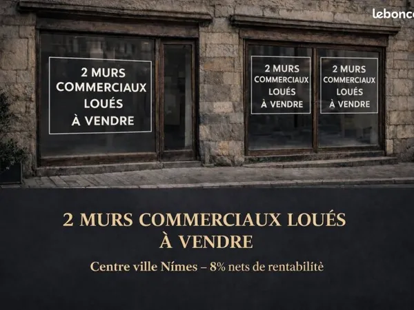 Nîmes centre - 2 murs commerciaux loués - 8% net