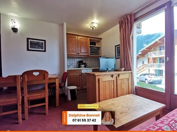 Valfréjus, appartement 2P/ T2 de 24.45 m2 en bordure d'une piste de ski