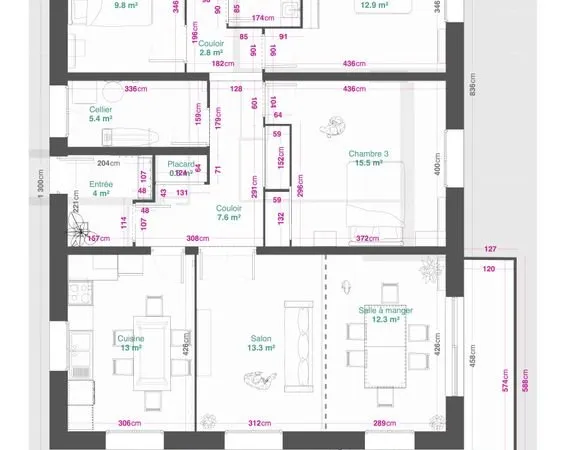 Maison T4 rénovée - 104,5 m² - Jardin 300 m² - Garage - Digne-les-Bains (Les Augiers)
