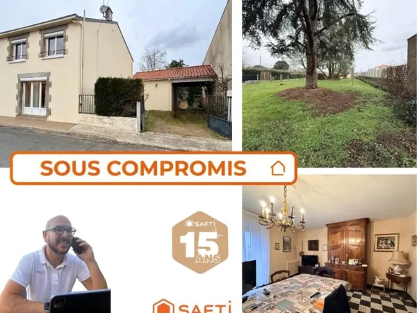 Nueil-les-Aubiers - Maison familiale à étage avec patio, garage et grand terrain