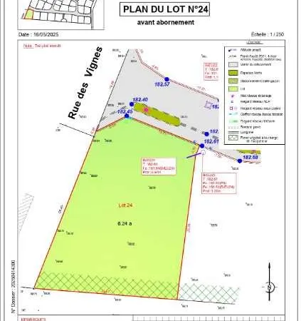 Terrain en lotissement 624 m²