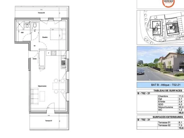 Appartement 2 pièces 48 m²