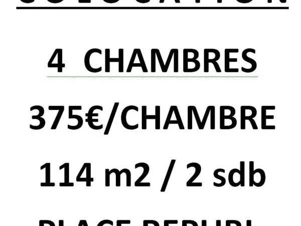 Colocation 4 chambres centre ville