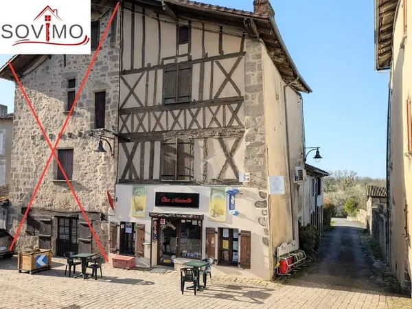 DANS UN JOLIE BOURG, IMMEUBLE LOUÉ AVEC LOCAL COMMERCIAL EN
