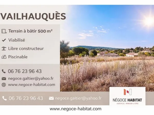 Terrain viabilisé 500m2 - Libre constructeur