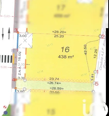 Terrain en individuel 438 m²