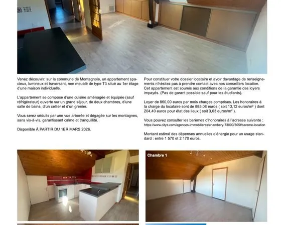 Appartement T3 à Louer Montagnole