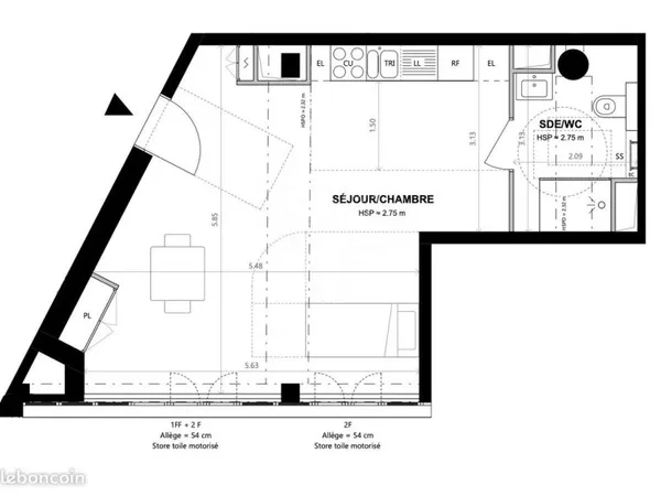 Appartement 1 pièce 39 m²