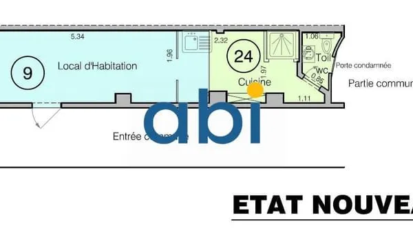 Appartement 1 pièce 17 m²