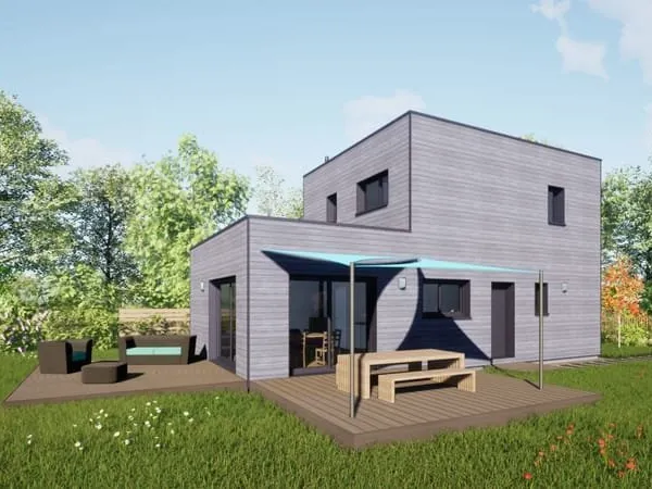 Projet de construction d'une maison bois de 95 m² avec terrain à VILLEVEQUE (49)