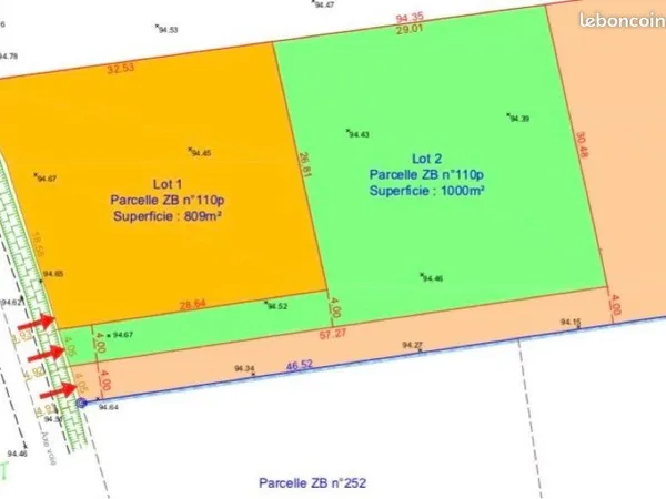 Terrain 1000 m2 FINHAN