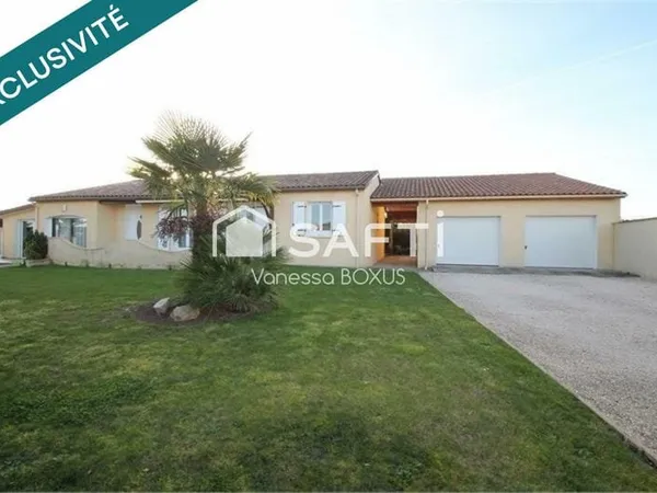 Maison de plain pied à Samazan avec 4 chambres et piscine