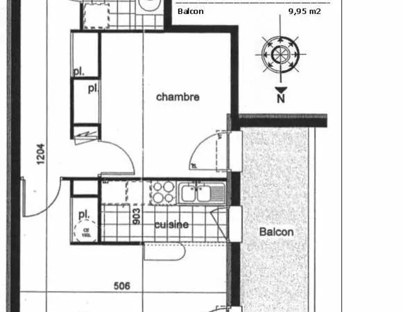 Appartement 2 pièces 53 m²