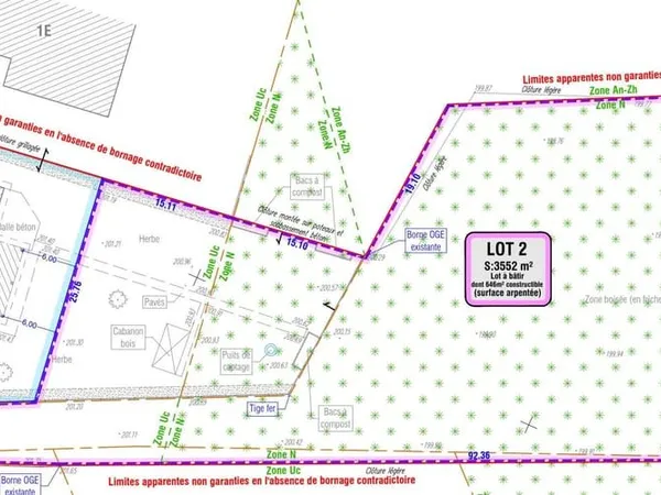 Terrain 3552 m²