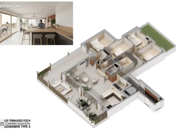 Appartement 5 pièces 130 m²
