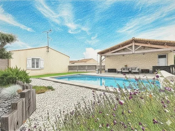 Villa piscine non mitoyenne - chauffage au sol