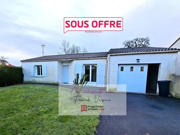A VENDRE en Exclusivité au Boupère, maison de 77 m2 avec 2 chambres sur une parcelle de 448 m2