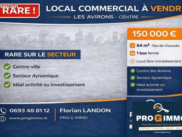Local commercial 64 m² Les Avirons