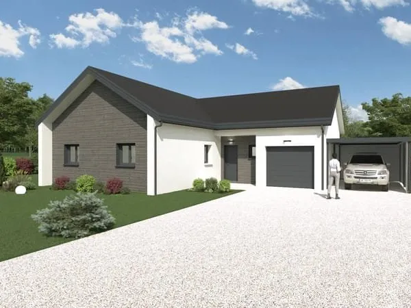 Projet de construction maison en ossature bois de plain pied à Challes les eaux 73190