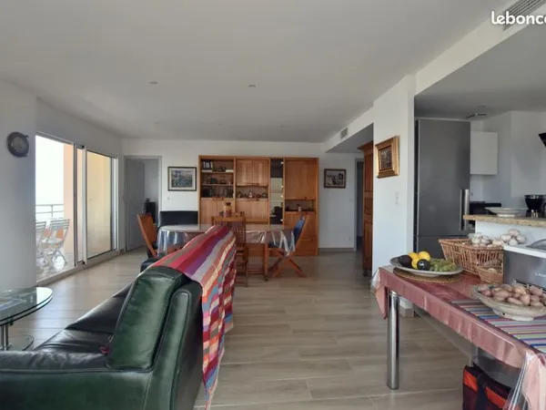 Canet plage - bel appartement t3 de standing avec vue mer