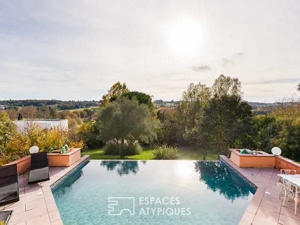 Maison d'architecte avec dépendance et piscine à Beaupuy