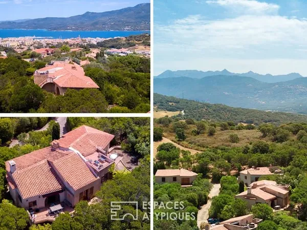 Villa méditerranéenne vue mer dans un domaine privé à Propriano