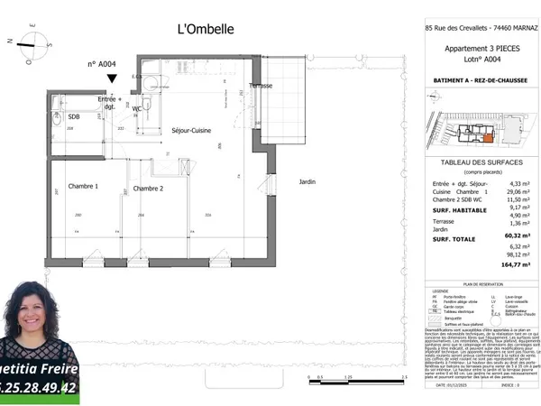 Appartement 3 pièces 61 m²