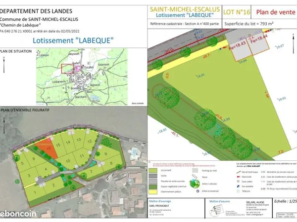 Terrain 793 m² Saint Michel Escalus