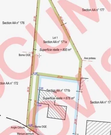 Terrain constructible 800 m² accès 4 m Chanteau proche d'Orléans