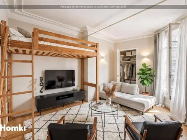 Appartement T1 de 18 m2 à Paris 75017, Rue Maria Deraismes