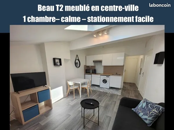 Agréable T2 meublé centre-ville