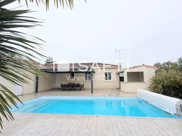 Maison de plain pied à Marcellus avec piscine, panneau photovoltaïque et appartement
