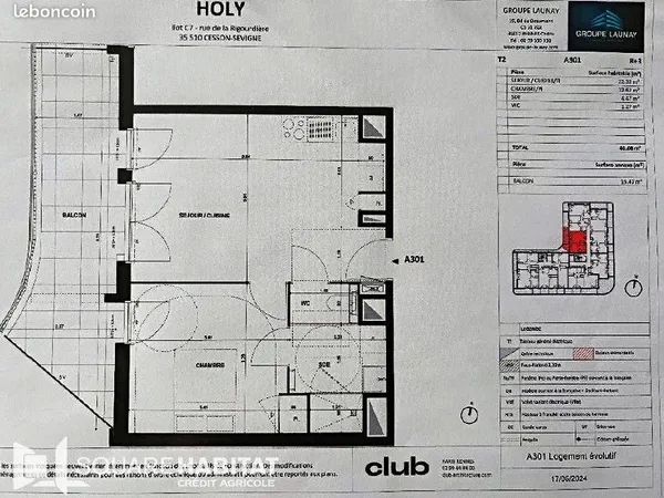 Appartement 2 pièces 40 m²