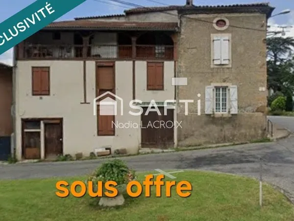 Maison de village à rénover 112m², 4 chambres.